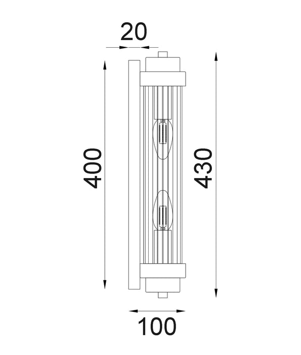 VARILLAS1: Interior Up/Down Clear Glass Rod Wall Lights (Available in Black, White, Antique Brass, Chrome & Satin Chrome)