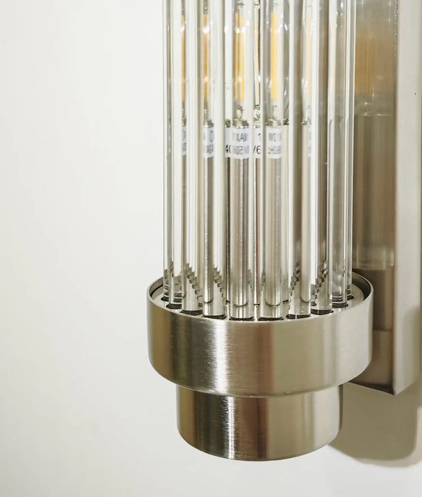 VARILLAS1: Interior Up/Down Clear Glass Rod Wall Lights (Available in Black, White, Antique Brass, Chrome & Satin Chrome)