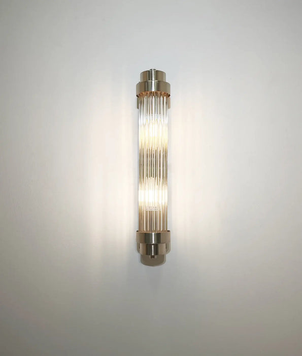 VARILLAS1: Interior Up/Down Clear Glass Rod Wall Lights (Available in Black, White, Antique Brass, Chrome & Satin Chrome)