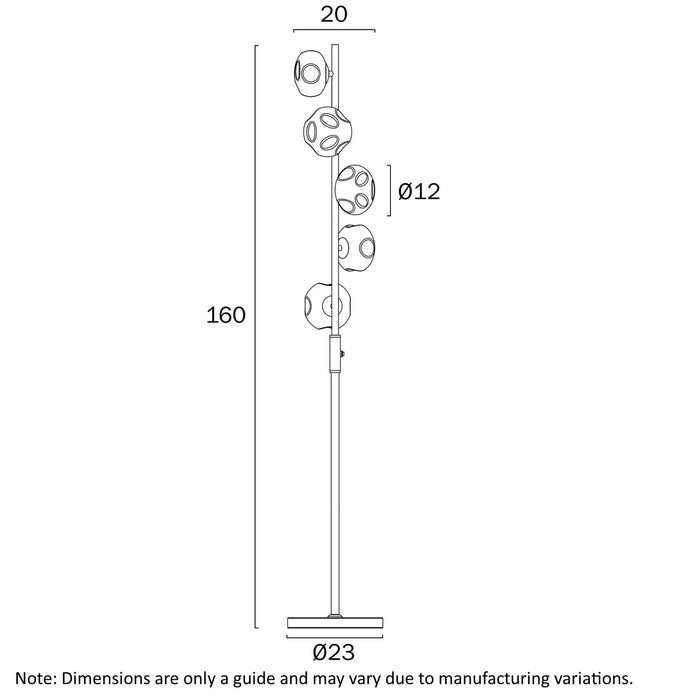 VARLIN: Elegant Design Floor Lamp with Mirrored Glass Shades