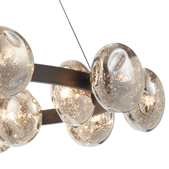 VARLIN: Modern 15 Light Pendant with Mirrored Glass Shades