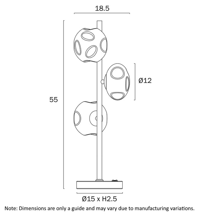 VARLIN: Elegant Design Table Lamp with Mirrored Glass Shades