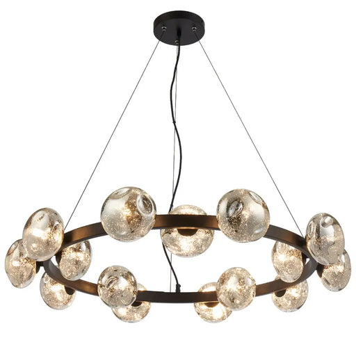 Telbix VARLIN: Modern 15 Light Pendant with Mirrored Glass Shades