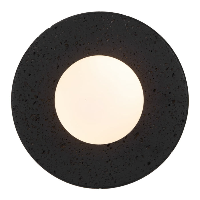 VARON: Black Travertine Base Interior Wall Light with Glass Shade (Available in Opal, Amber, Smoke, Textured Smoke, Clear & Frost)