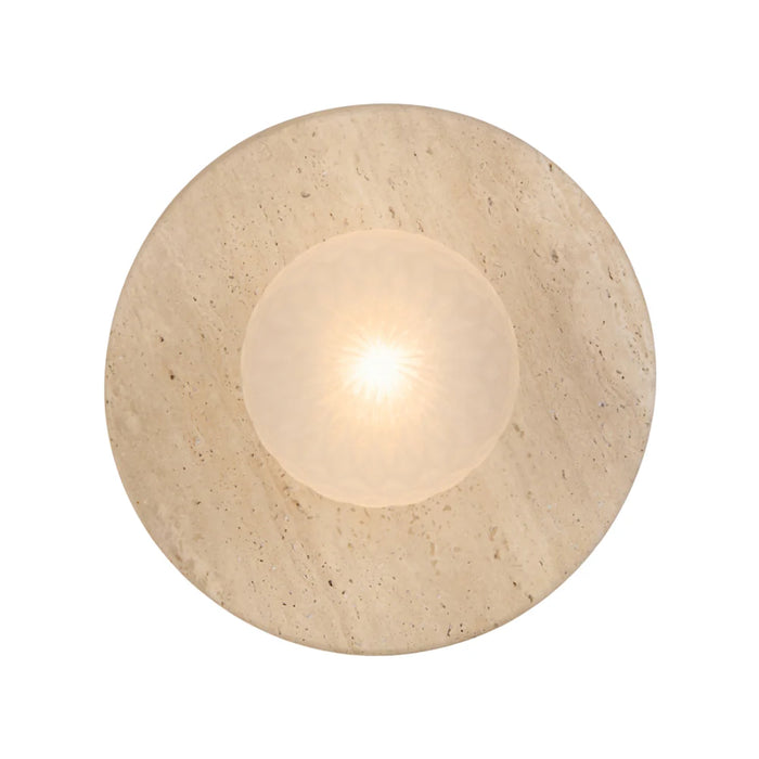 VARON: Beige Travertine Base Interior Wall Light with Glass Shade (Available in Opal, Amber, Smoke, Textured Smoke, Clear & Frost)
