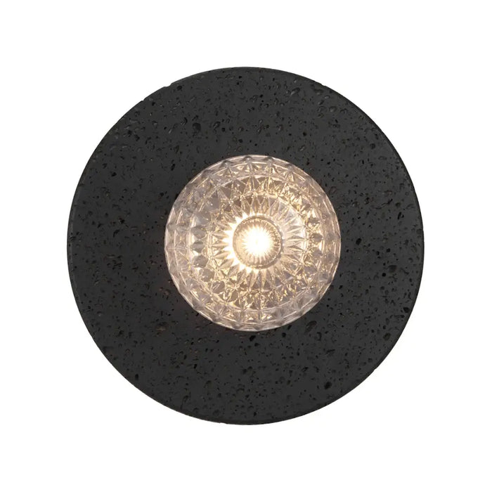 VARON: Black Travertine Base Interior Wall Light with Glass Shade (Available in Opal, Amber, Smoke, Textured Smoke, Clear & Frost)