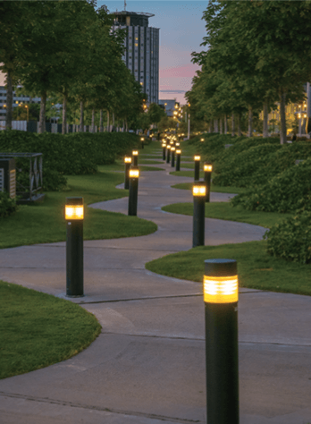 Black 25W LED 1000mm Bollard Garden Lights