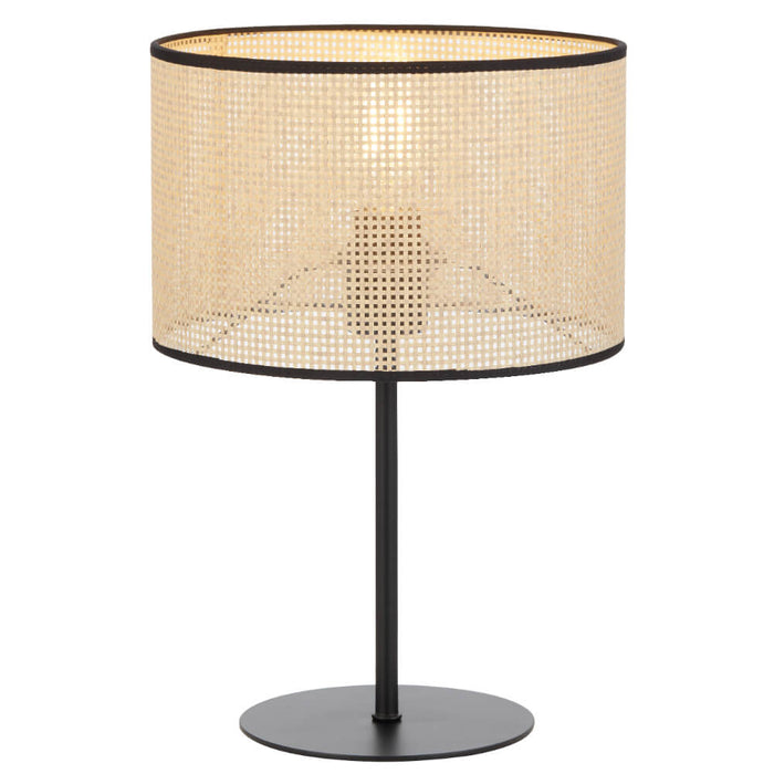 VELICE: Bohemian Style Table Lamp with Raffia Shade (Available in Vintage Brass, White & Black)
