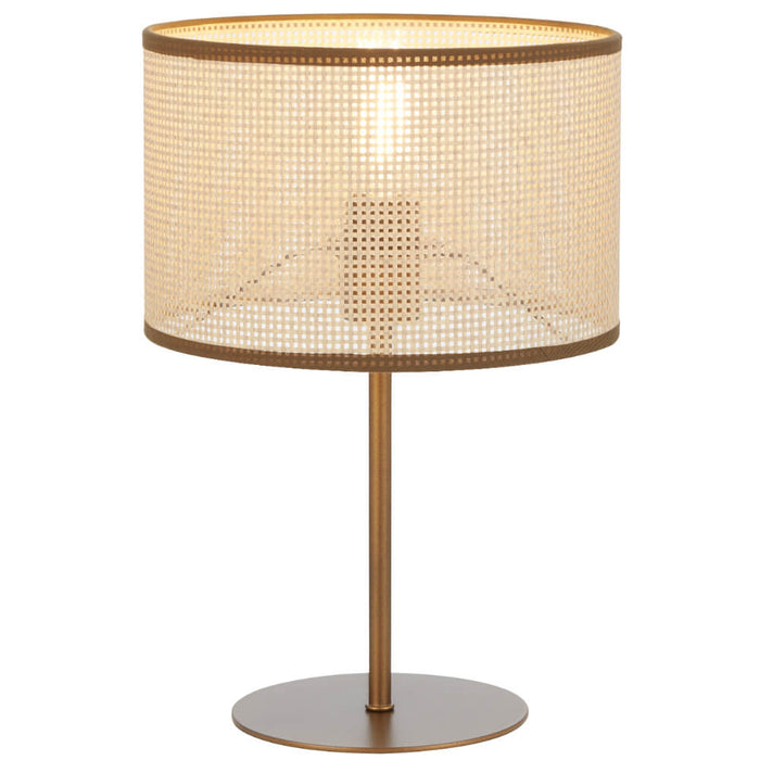 VELICE: Bohemian Style Table Lamp with Raffia Shade (Available in Vintage Brass, White & Black)