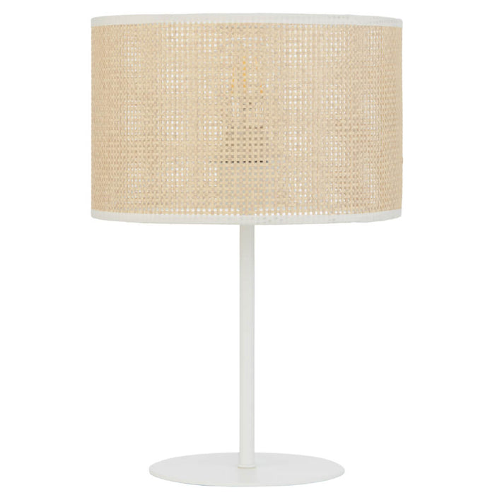 VELICE: Bohemian Style Table Lamp with Raffia Shade (Available in Vintage Brass, White & Black)