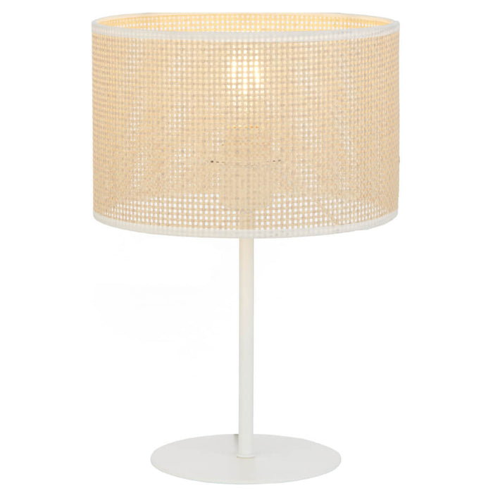 VELICE: Bohemian Style Table Lamp with Raffia Shade (Available in Vintage Brass, White & Black)