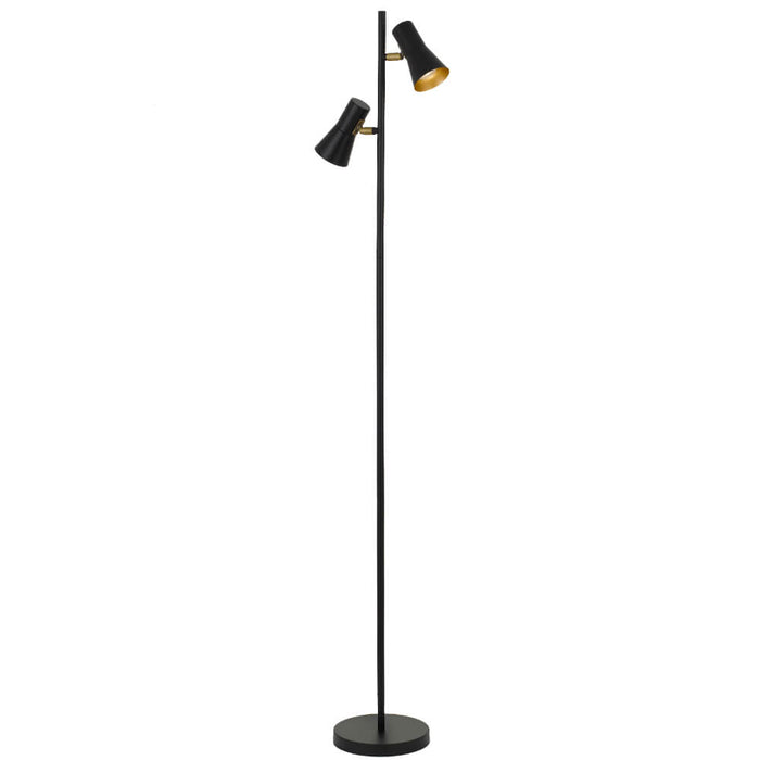 VERIK: Metal Floor Lamp with Rotatable Shades (Available in Black, Brass & Beige)