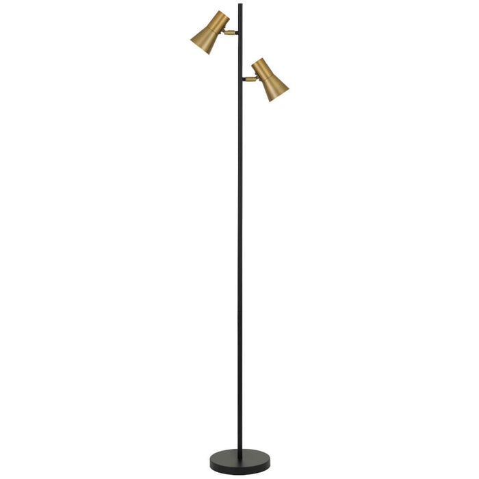 VERIK: Metal Floor Lamp with Rotatable Shades (Available in Black, Brass & Beige)