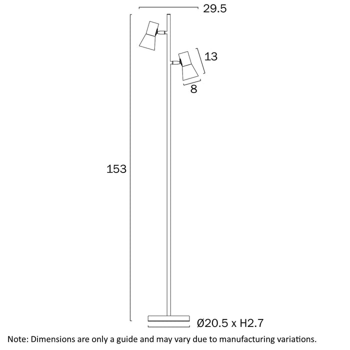 VERIK: Metal Floor Lamp with Rotatable Shades (Available in Black, Brass & Beige)