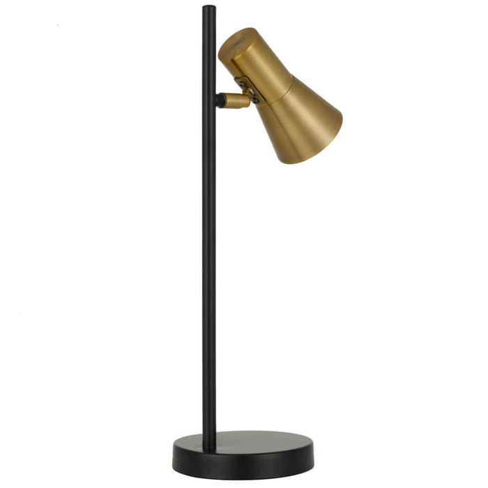 VERIK: Metal Table Lamp With Rotatable Shade (Available in Black, Brass & Beige)