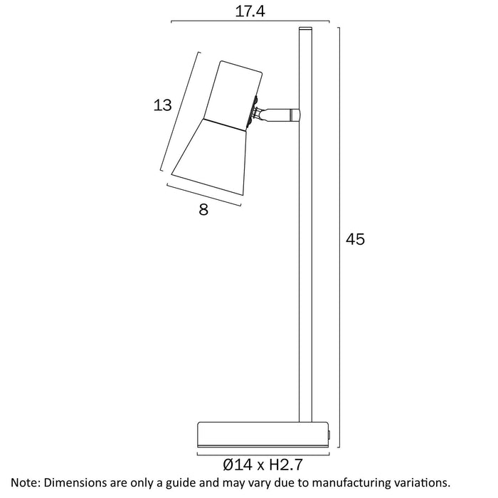 VERIK: Metal Table Lamp With Rotatable Shade (Available in Black, Brass & Beige)