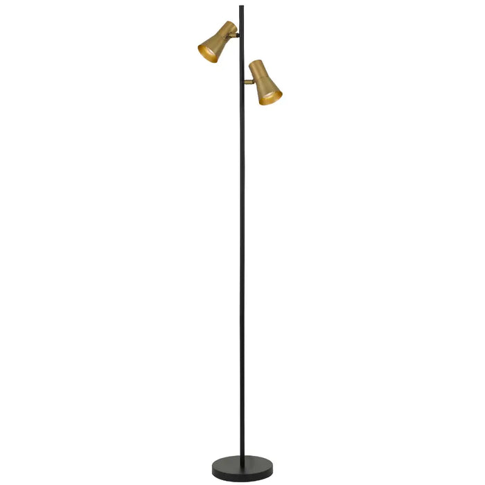 VERIK: Metal Floor Lamp with Rotatable Shades (Available in Black, Brass & Beige)