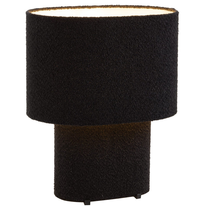 VERSO: Contemporary Table Lamp with Base and Shade Covered with Boucle Fabric (Available in Ivory, Green, Brown, Blue & Black)