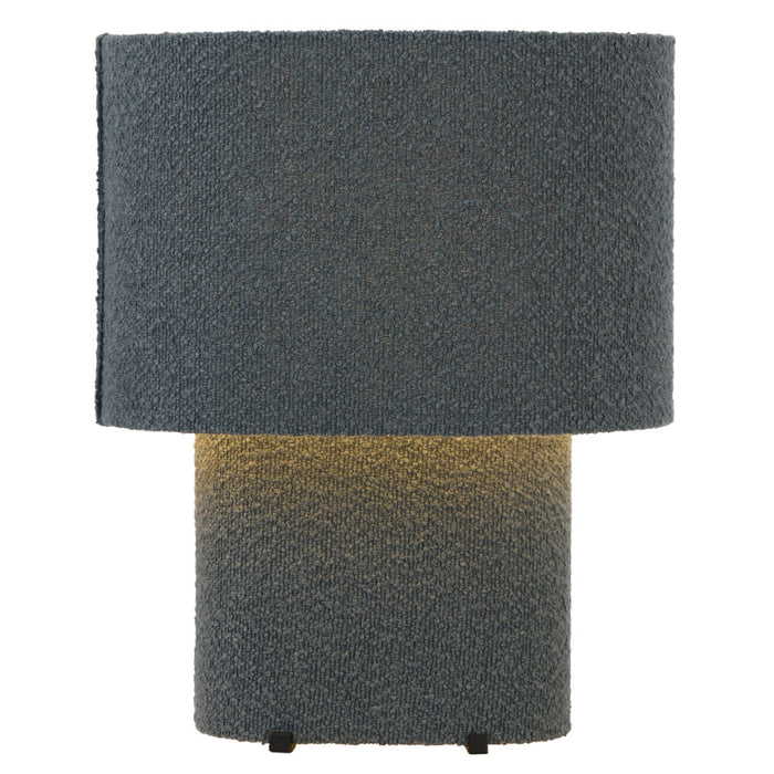 VERSO: Contemporary Table Lamp with Base and Shade Covered with Boucle Fabric (Available in Ivory, Green, Brown, Blue & Black)