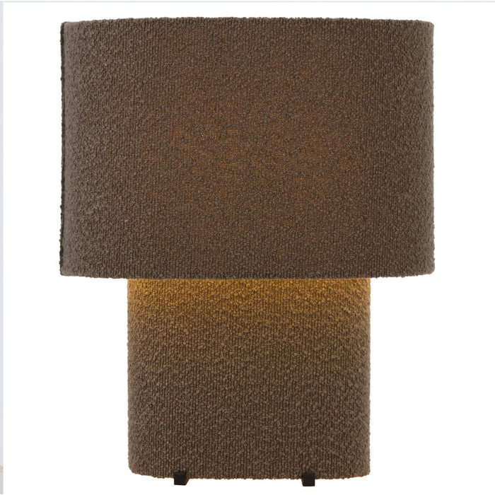 VERSO: Contemporary Table Lamp with Base and Shade Covered with Boucle Fabric (Available in Ivory, Green, Brown, Blue & Black)