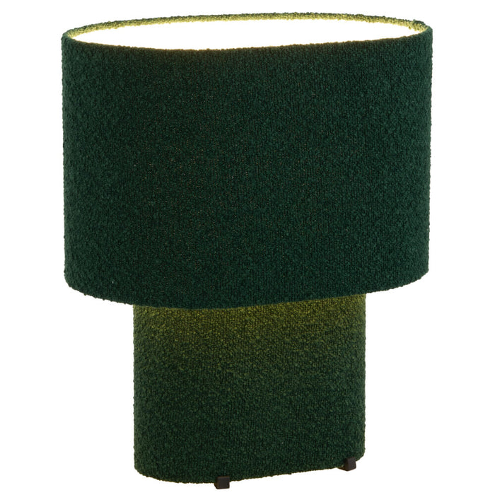 VERSO: Contemporary Table Lamp with Base and Shade Covered with Boucle Fabric (Available in Ivory, Green, Brown, Blue & Black)