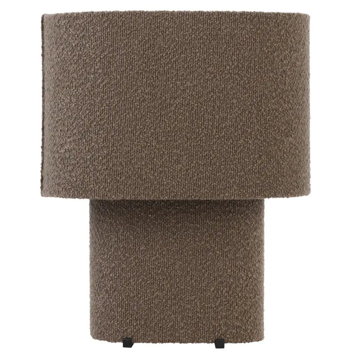 VERSO: Contemporary Table Lamp with Base and Shade Covered with Boucle Fabric (Available in Ivory, Green, Brown, Blue & Black)