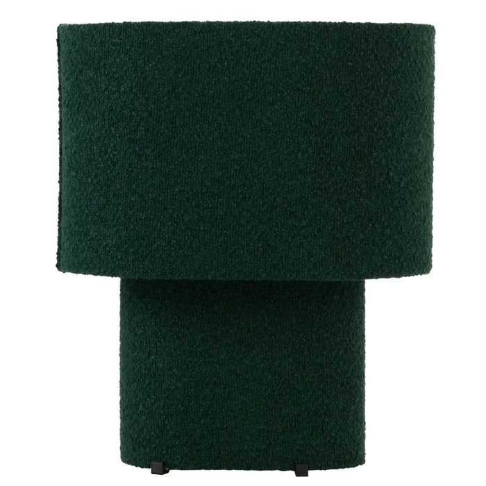 VERSO: Contemporary Table Lamp with Base and Shade Covered with Boucle Fabric (Available in Ivory, Green, Brown, Blue & Black)