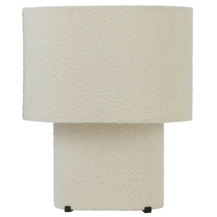 VERSO: Contemporary Table Lamp with Base and Shade Covered with Boucle Fabric (Available in Ivory, Green, Brown, Blue & Black)