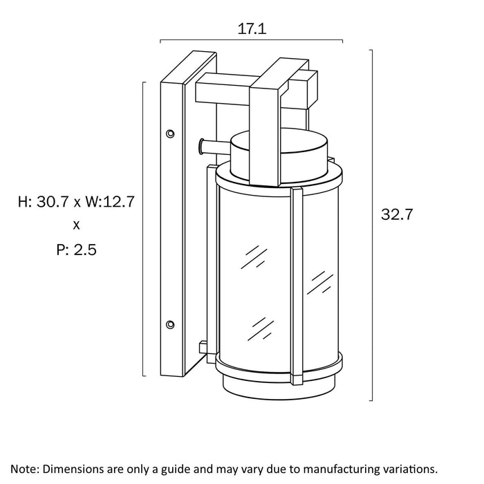 VEXOR: Black IP44 3000K LED Exterior Wall Light (Available in 33cm, 43cm & 55cm)