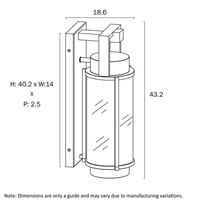 VEXOR: Black IP44 3000K LED Exterior Wall Light (Available in 33cm, 43cm & 55cm)