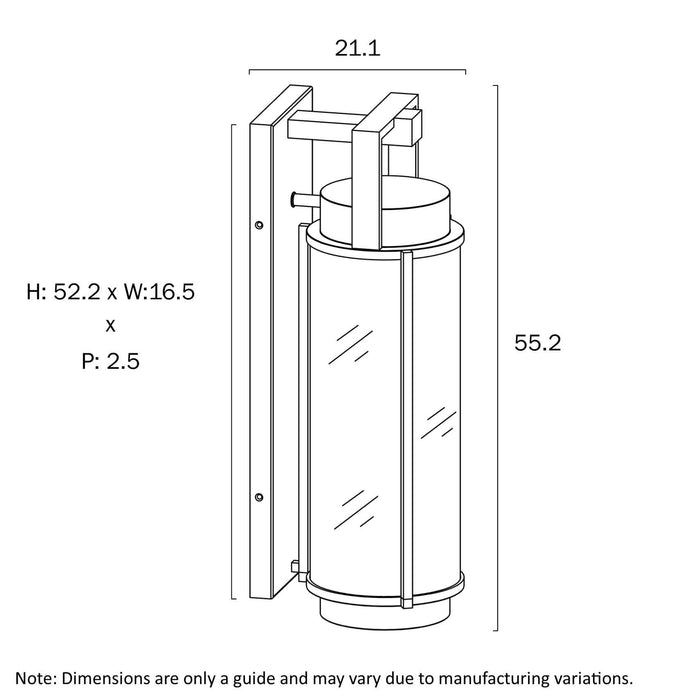 VEXOR: Black IP44 3000K LED Exterior Wall Light (Available in 33cm, 43cm & 55cm)