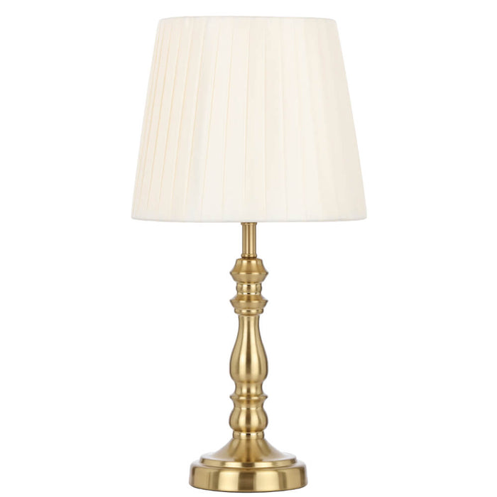 VIDA: Table Lamp With Elegant Pleated Fabric Shade (Available in Antique Gold & Nickel)