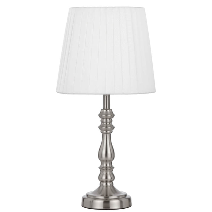 Telbix VIDA: Table Lamp With Elegant Pleated Fabric Shade (Available in Antique Gold & Nickel)