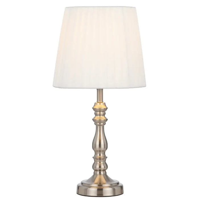 VIDA: Table Lamp With Elegant Pleated Fabric Shade (Available in Antique Gold & Nickel)