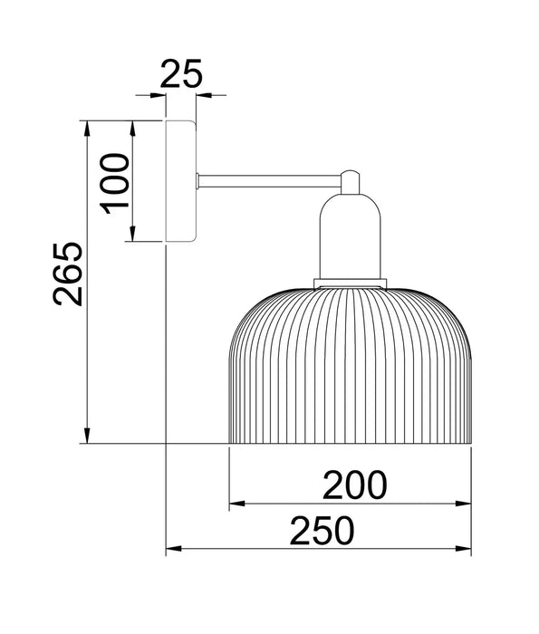 VINTAJ: Dome Glass with Antique Brass Highlight Interior Wall Lights (Available in Smokey Black, Green, Amber, Copper Painted, Chrome & Clear)