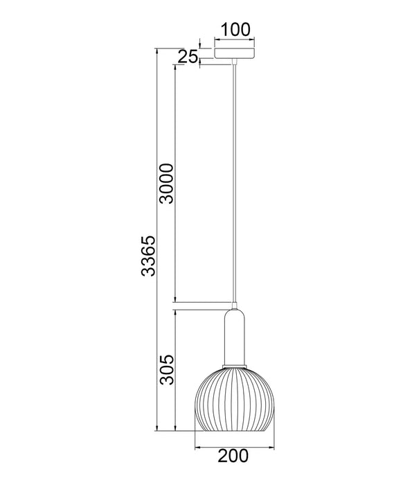 VINTAJ: Wine Glass Shape Ribbed Glass Interior Pendant Lights (Available in Smokey Black, Green, Amber, Copper Painted, Chrome & Clear)