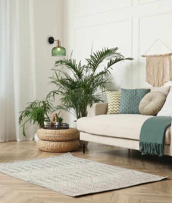 VINTAJ: Dome Glass with Antique Brass Highlight Interior Wall Lights (Available in Smokey Black, Green, Amber, Copper Painted, Chrome & Clear)