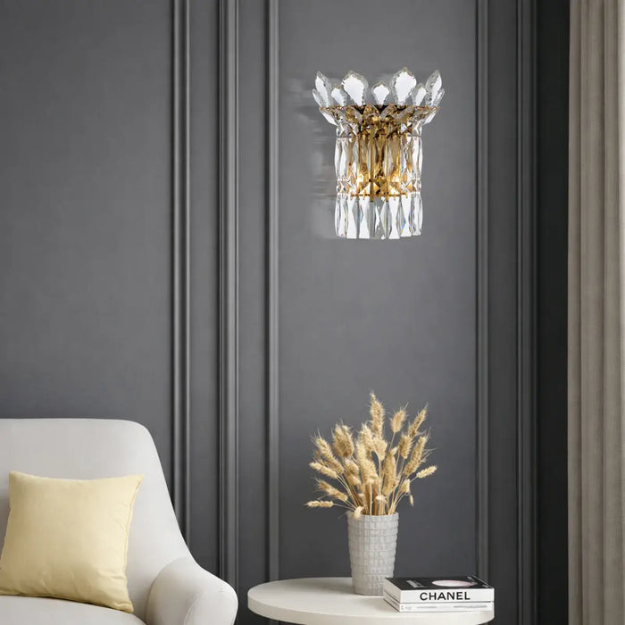 VIRELL: Elegant Crystal Wall Light (Available in Gold & Chrome)