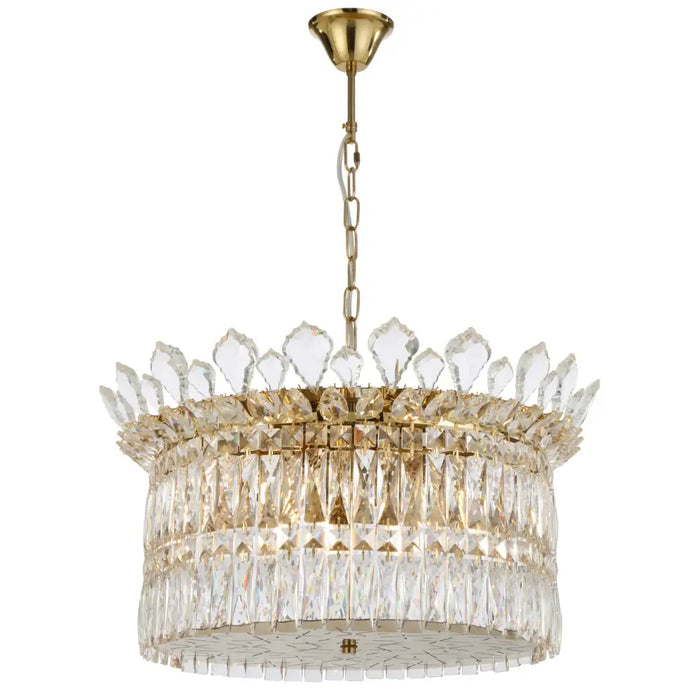 VIRELL: Elegant Crystal Pendant Light (Available in Gold & Chrome)