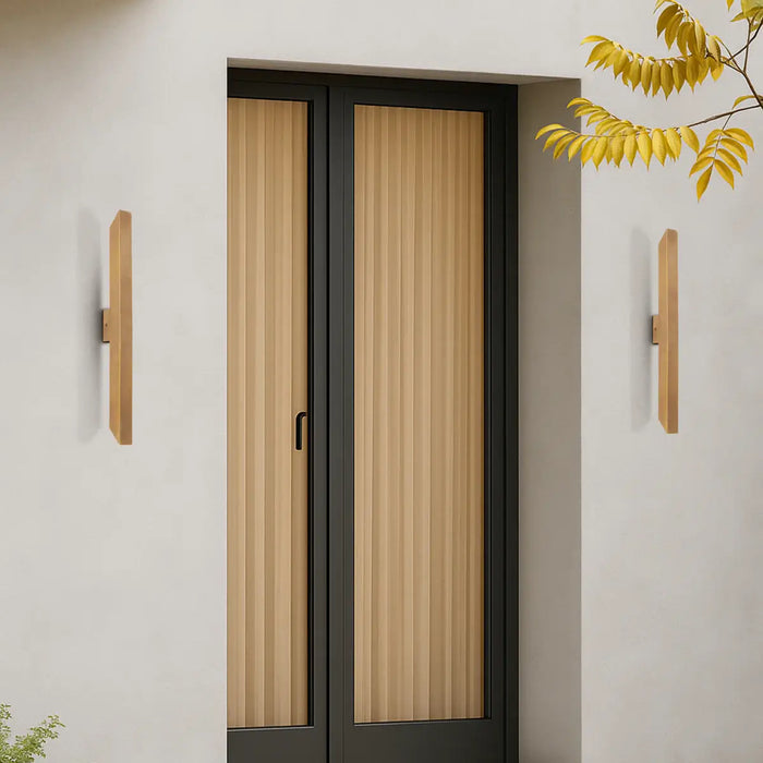 VOSTEL: 2 Light Contemporary Style LED Exterior Wall Light (Available in Stainless Steel, Antique Brass & Natural Brass)