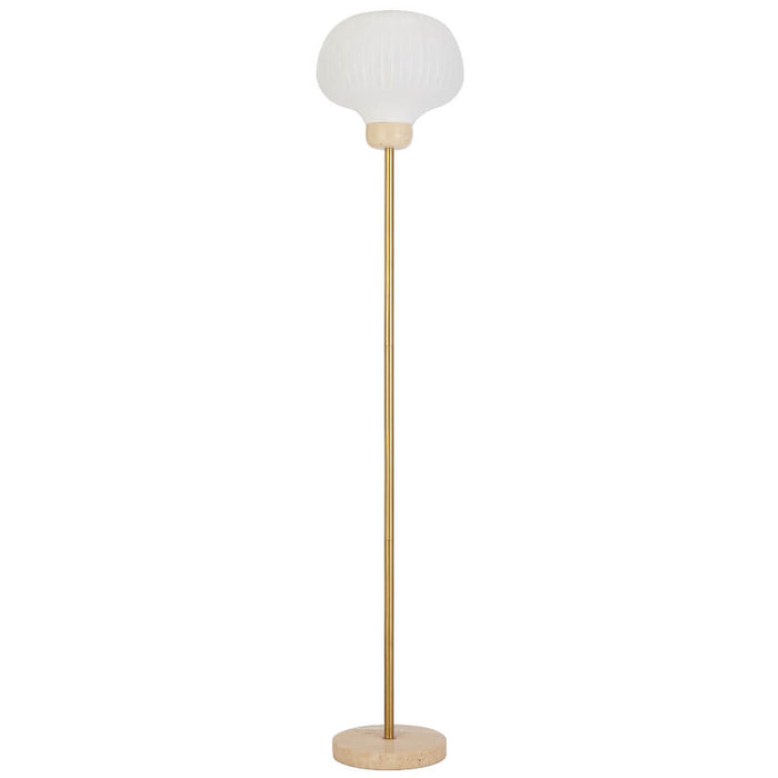 VYBOR: Beige Travertine Floor Lamp