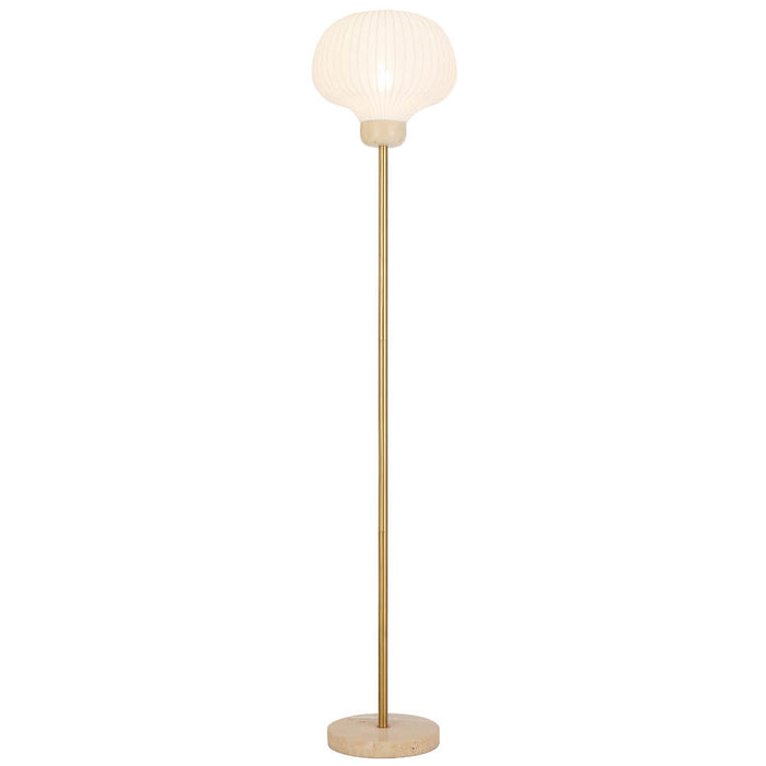 VYBOR: Beige Travertine Floor Lamp