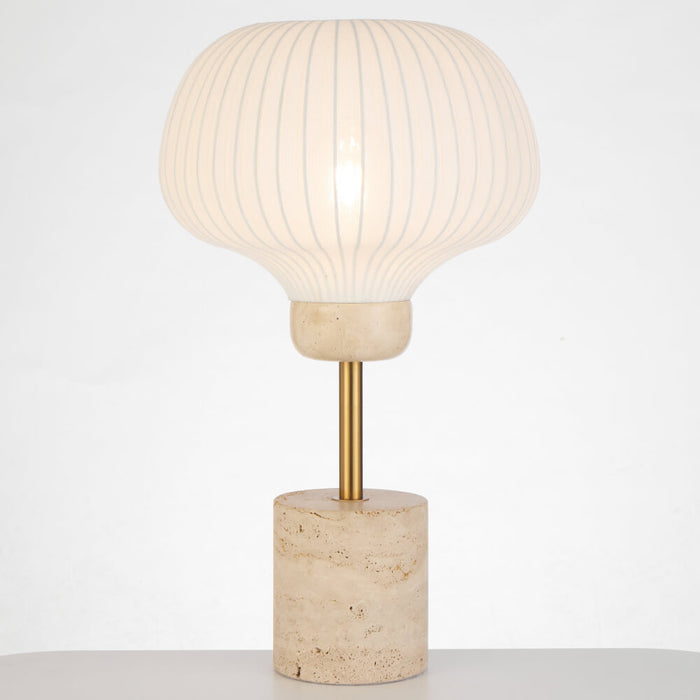 VYBOR: Beige Travertine Table Lamp