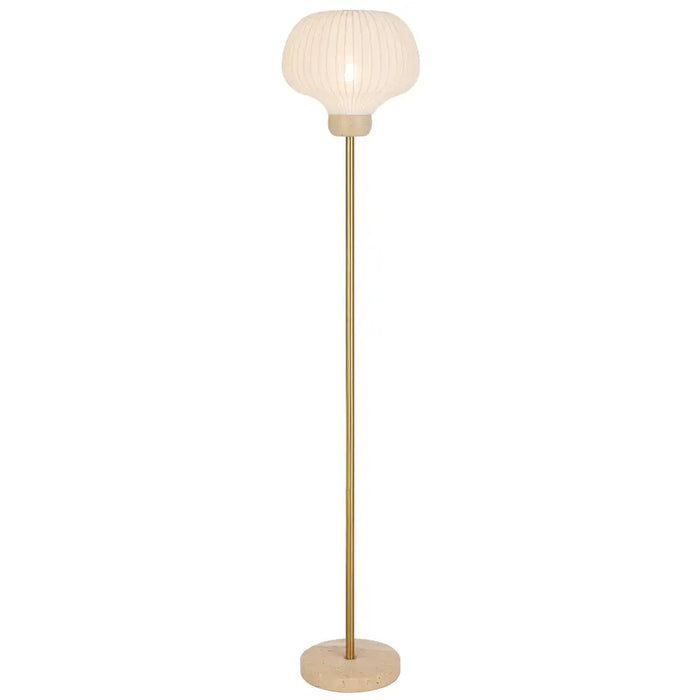 Telbix VYBOR: Beige Travertine Floor Lamp