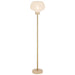 Telbix VYBOR: Beige Travertine Floor Lamp
