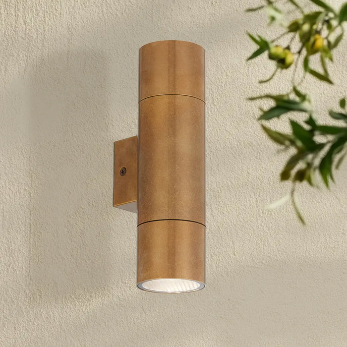 WALSH: Up/Down 2 Light LED Exterior Wall Light (Available in Stainless Steel, Antique Brass & Natural Brass)