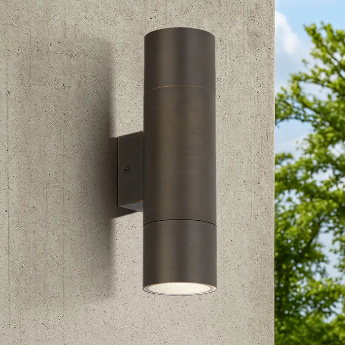 WALSH: Up/Down 2 Light LED Exterior Wall Light (Available in Stainless Steel, Antique Brass & Natural Brass)