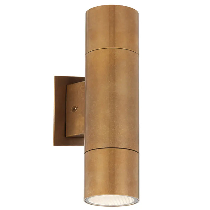 Telbix WALSH: Up/Down 2 Light LED Exterior Wall Light (Available in Stainless Steel, Antique Brass & Natural Brass)