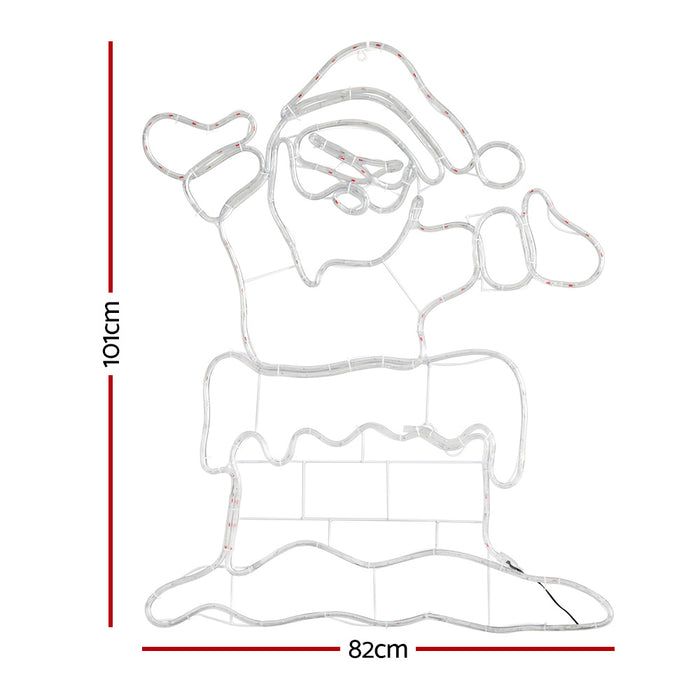 1M Christmas Lights 248 LED Santa Motif Light Decorations Jingle Jollys