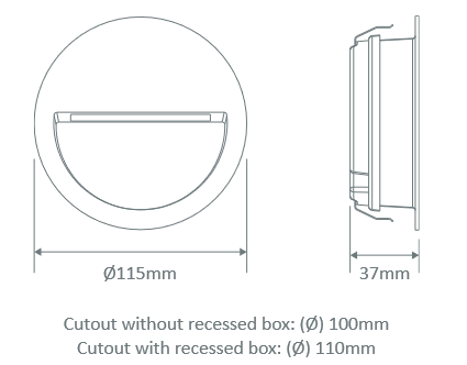 ZAC-4 Round Recessed IP65 4W 12V White Wall/Step Light